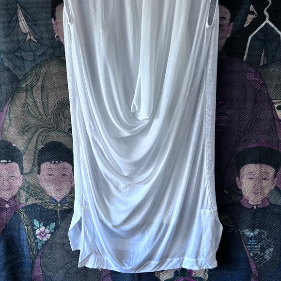 Helmut Lang White 'Swift' Drape Back Dress - Picture 12 of 13